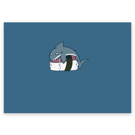 Поздравительная открытка с принтом Суши в Тюмени, 100% бумага | плотность бумаги 280 г/м2, матовая, на обратной стороне линовка и место для марки
 | fish | fishes | lake | ocean | river | sea | sushi | water | вода | море | озеро | океан | раба | река | ролл | роллы | рыбка | рыбки | рыбы | суши