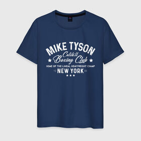 Мужская футболка хлопок с принтом Майк Тайсон в Тюмени, 100% хлопок | прямой крой, круглый вырез горловины, длина до линии бедер, слегка спущенное плечо. | myke tyson | бокс | боксер | железный майк | нокаут