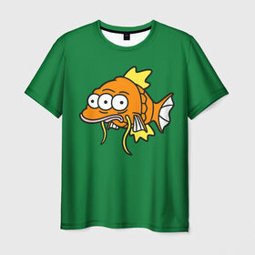 Мужская футболка 3D с принтом Радиоактивная Рыбка в Тюмени, 100% полиэфир | прямой крой, круглый вырез горловины, длина до линии бедер | fish | fishes | lake | ocean | river | sea | simpson | simpsons | water | вода | море | озеро | океан | раба | река | рыбка | рыбки | рыбы | симпсон | симпсоны