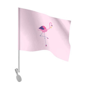 Флаг для автомобиля с принтом Фламинго в Тюмени, 100% полиэстер | Размер: 30*21 см | bird | birds | fly | wing | wings | клюв | когти | крыло | крылышки | крылья | полет | птица | птицы | птичка | птички | фламинго
