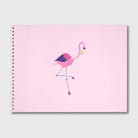 Альбом для рисования с принтом Фламинго в Тюмени, 100% бумага
 | матовая бумага, плотность 200 мг. | bird | birds | fly | wing | wings | клюв | когти | крыло | крылышки | крылья | полет | птица | птицы | птичка | птички | фламинго