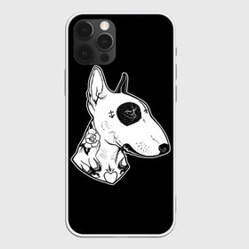 Чехол для iPhone 12 Pro Max с принтом Бультерьер в Тюмени, Силикон |  | dog | dogs | tattoo | бультерьер | пес | псы | собака | собакен | собаки | собачка | собачки | татуировка | татуировки | щенки | щенок | щеночек | щеночки