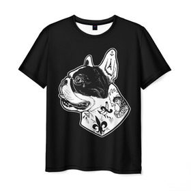 Мужская футболка 3D с принтом Французский Бульдог в Тюмени, 100% полиэфир | прямой крой, круглый вырез горловины, длина до линии бедер | Тематика изображения на принте: bulldog | dog | dogs | franch | бульдог | пес | псы | собака | собакен | собаки | собачка | собачки | французский | щенки | щенок | щеночек | щеночки