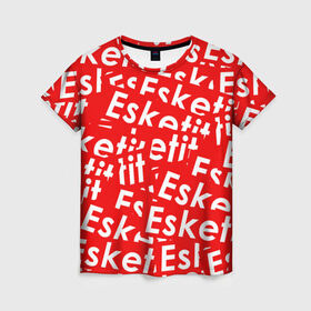 Женская футболка 3D с принтом ESKETIT в Тюмени, 100% полиэфир ( синтетическое хлопкоподобное полотно) | прямой крой, круглый вырез горловины, длина до линии бедер | esketit | gucci gang | lil pump | pattern | гуччи ганг | лил памп