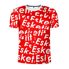 Мужская футболка 3D спортивная с принтом ESKETIT LIL PUMP в Тюмени, 100% полиэстер с улучшенными характеристиками | приталенный силуэт, круглая горловина, широкие плечи, сужается к линии бедра | esketit | gucci gang | lil pump | pattern | гуччи ганг | лил памп