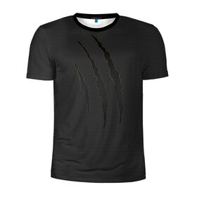 Мужская футболка 3D спортивная с принтом Разрыв в Тюмени, 100% полиэстер с улучшенными характеристиками | приталенный силуэт, круглая горловина, широкие плечи, сужается к линии бедра | карбон | разрыв | царапина