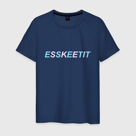 Мужская футболка хлопок с принтом ESSKEETIT в Тюмени, 100% хлопок | прямой крой, круглый вырез горловины, длина до линии бедер, слегка спущенное плечо. | esskeetit | lil pump | music | rap | газзи гарсия | музыка | рэп | эщкере