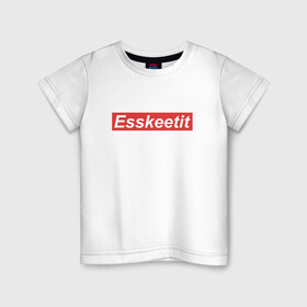 Детская футболка хлопок с принтом ESSKEETIT в Тюмени, 100% хлопок | круглый вырез горловины, полуприлегающий силуэт, длина до линии бедер | esskeetit | lil pump | music | rap | газзи гарсия | музыка | рэп | эщкере