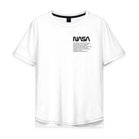 Мужская футболка хлопок Oversize с принтом Heron Preston NASA в Тюмени, 100% хлопок | свободный крой, круглый ворот, “спинка” длиннее передней части | heron preston nasa | wikipedia | как у джарахова | космическое агентство | космос | наса | стиль | хайп