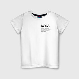 Детская футболка хлопок с принтом Heron Preston NASA в Тюмени, 100% хлопок | круглый вырез горловины, полуприлегающий силуэт, длина до линии бедер | heron preston nasa | wikipedia | как у джарахова | космическое агентство | космос | наса | стиль | хайп