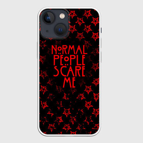 Чехол для iPhone 13 mini с принтом NORMAL PEOPLE SCARE ME в Тюмени,  |  | ahs | american horror story | normal people scare me | американская история ужасов | нормальные люди пугают меня | сериал