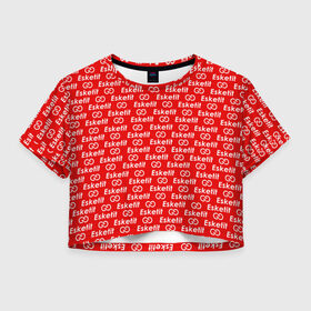 Женская футболка Cropp-top с принтом GG ESKETIT в Тюмени, 100% полиэстер | круглая горловина, длина футболки до линии талии, рукава с отворотами | 