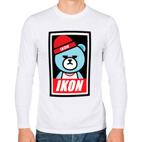 Мужской лонгслив хлопок с принтом IKON bear в Тюмени, 100% хлопок |  | ikon | k pop | return | айкон