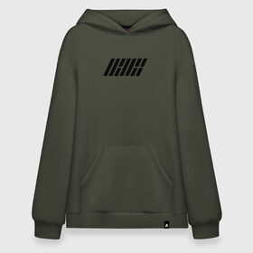 Худи SuperOversize хлопок с принтом iKON logo в Тюмени, 70% хлопок, 30% полиэстер, мягкий начес внутри | карман-кенгуру, эластичная резинка на манжетах и по нижней кромке, двухслойный капюшон
 | Тематика изображения на принте: ikon | k pop | return | айкон