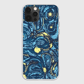 Чехол для iPhone 12 Pro Max с принтом Ван Гог. Звездная Ночь в Тюмени, Силикон |  | вангог | живопись | искусство | картина | краска | синий | художник