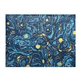Обложка для студенческого билета с принтом Ван Гог. Звездная Ночь в Тюмени, натуральная кожа | Размер: 11*8 см; Печать на всей внешней стороне | вангог | живопись | искусство | картина | краска | синий | художник