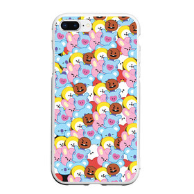 Чехол для iPhone 7Plus/8 Plus матовый с принтом BTS BT21 STICKERS в Тюмени, Силикон | Область печати: задняя сторона чехла, без боковых панелей | bt21 | bts | bts army | bts stickers | j hope | jimin | jin | jungkook | k pop | rap monster | rapmon | suga | v | бтс | корея | стикеры bts