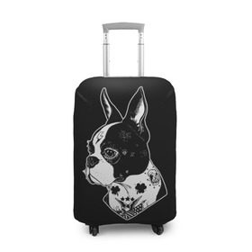 Чехол для чемодана 3D с принтом Французский Бульдог в Тюмени, 86% полиэфир, 14% спандекс | двустороннее нанесение принта, прорези для ручек и колес | bulldog | dog | dogs | franch | бульдог | пес | псы | собака | собакен | собаки | собачка | собачки | французский | щенки | щенок | щеночек | щеночки