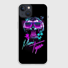 Чехол для iPhone 13 с принтом Miami Tiger в Тюмени,  |  | africa | beach | desert | miami | palm | palms | predator | sun | tiger | tigers | африка | майами | океан | очки | пальмы | пляж | пустыня | солнце | тигр | тигренок | тигрица | тигрицы | тигры | тигрята | хищник