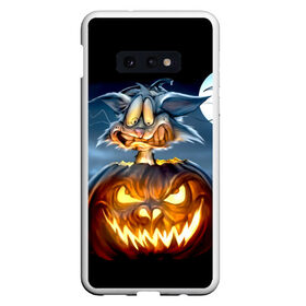 Чехол для Samsung S10E с принтом Halloween в Тюмени, Силикон | Область печати: задняя сторона чехла, без боковых панелей | Тематика изображения на принте: аниме | ведьма | девушка | зомби | ирландия | кладбище | колдун | кости | кошки | летучие | луна | мертвец | мёртвые | монстры | мыши | ночь | оборотни | пауки | паутина | подарок | праздник | свет | свечи