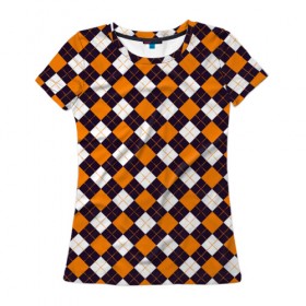 Женская футболка 3D с принтом Оранжевая классика в Тюмени, 100% полиэфир ( синтетическое хлопкоподобное полотно) | прямой крой, круглый вырез горловины, длина до линии бедер | 