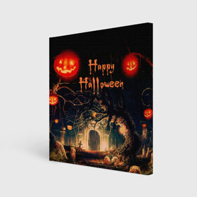 Холст квадратный с принтом Halloween в Тюмени, 100% ПВХ |  | аниме | ведьма | девушка | зомби | ирландия | кладбище | колдун | кости | кошки | летучие | луна | мертвец | мёртвые | монстры | мыши | ночь | оборотни | пауки | паутина | подарок | праздник | свет | свечи