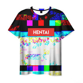 Мужская футболка 3D с принтом HENTAI в Тюмени, 100% полиэфир | прямой крой, круглый вырез горловины, длина до линии бедер | ahegao | anime | kodome | manga | senpai | аниме | анимэ | ахегао | кодоме | манга | меха | сенпай | юри | яой