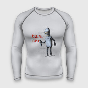 Мужской рашгард 3D с принтом Bender   Kill all human в Тюмени,  |  | Тематика изображения на принте: bender | fry | futurama | planet express | бендер | гипножаба | зойдберг | лила | фрай | футурама