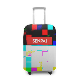 Чехол для чемодана 3D с принтом SENPAI в Тюмени, 86% полиэфир, 14% спандекс | двустороннее нанесение принта, прорези для ручек и колес | alien | anime | axegao | fight | game | manga | martial artist | senpai | аниме | арт | персонажи | япония