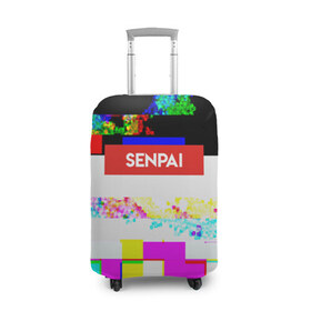 Чехол для чемодана 3D с принтом SENPAI в Тюмени, 86% полиэфир, 14% спандекс | двустороннее нанесение принта, прорези для ручек и колес | alien | anime | axegao | fight | game | manga | martial artist | senpai | аниме | арт | персонажи | япония