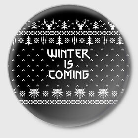 Значок с принтом ВЕДЬМАК НОВОГОДНИЙ в Тюмени,  металл | круглая форма, металлическая застежка в виде булавки | christmas | hunter | snow | the witcher | wild hunt | winter | winter is coming | ведьмак | геральт | дикая охота | зима близко | монстры | новогодний | новый год | охотник | снег | трисс | цири