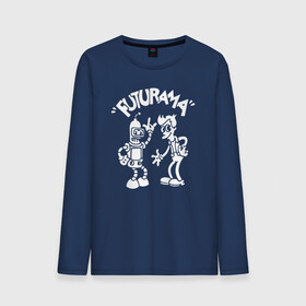 Мужской лонгслив хлопок с принтом Futurama - Cartoon  в Тюмени, 100% хлопок |  | bender | fry | futurama | planet express | бендер | зойдберг | лила | фрай | футурама