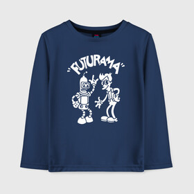 Детский лонгслив хлопок с принтом Futurama - Cartoon  в Тюмени, 100% хлопок | круглый вырез горловины, полуприлегающий силуэт, длина до линии бедер | bender | fry | futurama | planet express | бендер | зойдберг | лила | фрай | футурама