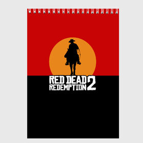 Скетчбук с принтом Red Dead Redemption 2 в Тюмени, 100% бумага
 | 48 листов, плотность листов — 100 г/м2, плотность картонной обложки — 250 г/м2. Листы скреплены сверху удобной пружинной спиралью | game | rdr2 | red dead redemption 2 | rockstar studios | игры