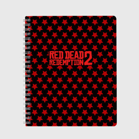 Тетрадь с принтом Red Dead Redemption 2 в Тюмени, 100% бумага | 48 листов, плотность листов — 60 г/м2, плотность картонной обложки — 250 г/м2. Листы скреплены сбоку удобной пружинной спиралью. Уголки страниц и обложки скругленные. Цвет линий — светло-серый
 | game | rdr2 | red dead redemption 2 | rockstar studios | игры