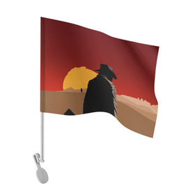 Флаг для автомобиля с принтом Red Dead Redemption 2 в Тюмени, 100% полиэстер | Размер: 30*21 см | dead | gamer | john | marston | rdr | red | redemption | rockstar | shooter | western | вестерн | джон | марстон | шутер
