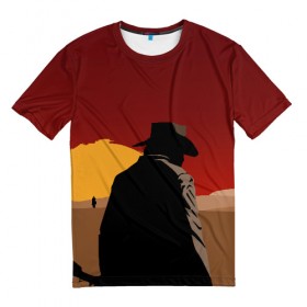 Мужская футболка 3D с принтом Red Dead Redemption 2 в Тюмени, 100% полиэфир | прямой крой, круглый вырез горловины, длина до линии бедер | dead | gamer | john | marston | rdr | red | redemption | rockstar | shooter | western | вестерн | джон | марстон | шутер