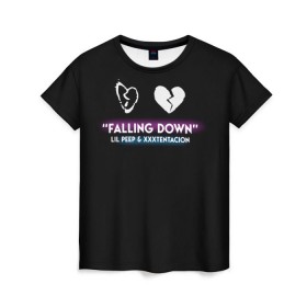 Женская футболка 3D с принтом Lil Peep Falling Down в Тюмени, 100% полиэфир ( синтетическое хлопкоподобное полотно) | прямой крой, круглый вырез горловины, длина до линии бедер | cloudrap | lil peep | rap | xxx | xxxtentacion