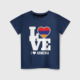 Детская футболка хлопок с принтом Love Armenia в Тюмени, 100% хлопок | круглый вырез горловины, полуприлегающий силуэт, длина до линии бедер | 