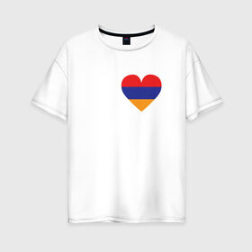 Женская футболка хлопок Oversize с принтом Love Armenia в Тюмени, 100% хлопок | свободный крой, круглый ворот, спущенный рукав, длина до линии бедер
 | 