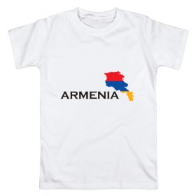 Мужская футболка хлопок с принтом Armenia в Тюмени, 100% хлопок | прямой крой, круглый вырез горловины, длина до линии бедер, слегка спущенное плечо. | Тематика изображения на принте: 