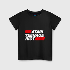 Детская футболка хлопок с принтом Atari Teenage Riot в Тюмени, 100% хлопок | круглый вырез горловины, полуприлегающий силуэт, длина до линии бедер | atari | atr | digital | hardcore | music | punk | rave | riot | rock | teenage | музыка | панк | рок