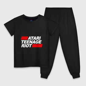 Детская пижама хлопок с принтом Atari Teenage Riot в Тюмени, 100% хлопок |  брюки и футболка прямого кроя, без карманов, на брюках мягкая резинка на поясе и по низу штанин
 | Тематика изображения на принте: atari | atr | digital | hardcore | music | punk | rave | riot | rock | teenage | музыка | панк | рок