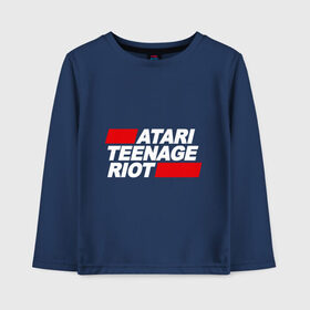 Детский лонгслив хлопок с принтом Atari Teenage Riot в Тюмени, 100% хлопок | круглый вырез горловины, полуприлегающий силуэт, длина до линии бедер | Тематика изображения на принте: atari | atr | digital | hardcore | music | punk | rave | riot | rock | teenage | музыка | панк | рок