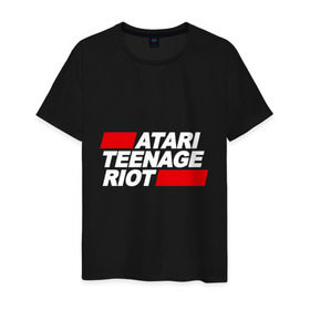 Мужская футболка хлопок с принтом Atari Teenage Riot в Тюмени, 100% хлопок | прямой крой, круглый вырез горловины, длина до линии бедер, слегка спущенное плечо. | atari | atr | digital | hardcore | music | punk | rave | riot | rock | teenage | музыка | панк | рок