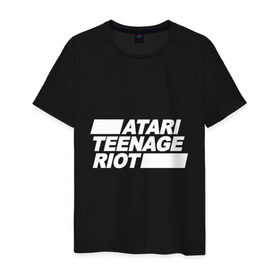Мужская футболка хлопок с принтом Atari Teenage Riot (White) в Тюмени, 100% хлопок | прямой крой, круглый вырез горловины, длина до линии бедер, слегка спущенное плечо. | atari | atr | digital | hardcore | music | punk | rave | riot | rock | teenage | музыка | панк | рок