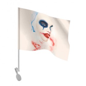 Флаг для автомобиля с принтом American Horror Story в Тюмени, 100% полиэстер | Размер: 30*21 см | ahs | american horror story | американская история ужасов | вода | клоун | краска | макияж | молоко