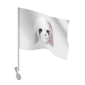 Флаг для автомобиля с принтом American Horror Story в Тюмени, 100% полиэстер | Размер: 30*21 см | ahs | american horror story | американская история ужасов | демон | лицо | макияж | монашка | черные глаза