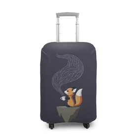 Чехол для чемодана 3D с принтом Coffee Fox в Тюмени, 86% полиэфир, 14% спандекс | двустороннее нанесение принта, прорези для ручек и колес | coffee | cute | fox | foxes | ginger | tail | забавная | кофе | кофеёк | кофеёчек | лис | лиса | лисица | лисицы | лисичка | лисички | лисы | милая | рыжая | рыжие | смешная | фыр | хвост | хвосты