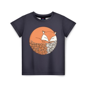 Детская футболка 3D с принтом Лисичка и Осенние Листочки в Тюмени, 100% гипоаллергенный полиэфир | прямой крой, круглый вырез горловины, длина до линии бедер, чуть спущенное плечо, ткань немного тянется | 